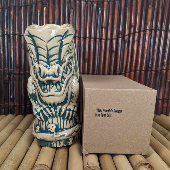 Frankie's Tiki Room Retired Teal Surf Dragon Tiki Mug Swizzles Big Toe Tiki Farm - Picture 13 of 13
